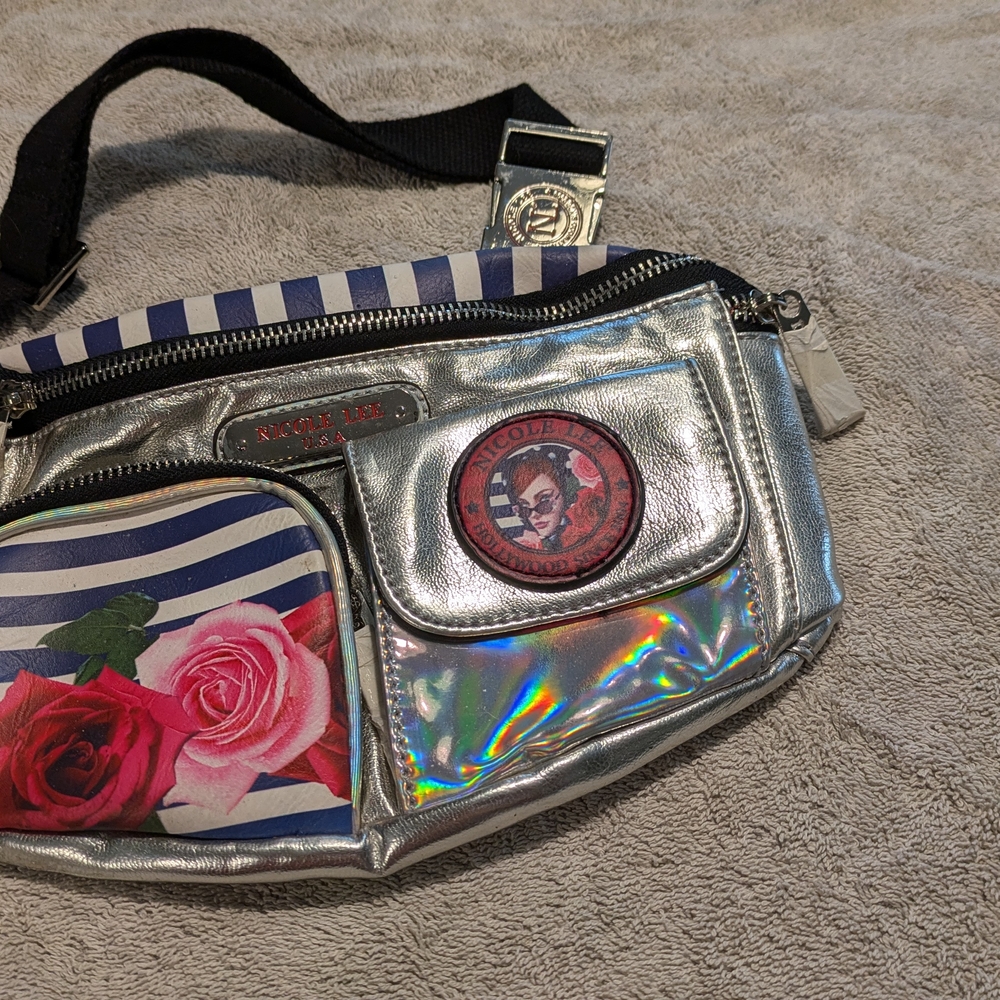 Nicole Lee Silver Holographic Fanny Pack